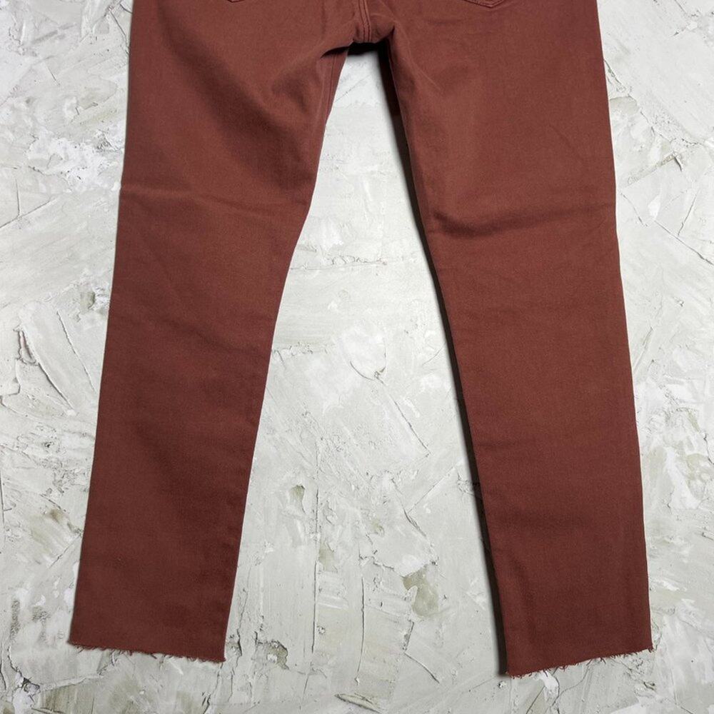 Mavi Viola High Rise Slim Straight Jeans SIZE 27x27 Burgundy Raw Hem Denim - Picture 9 of 9